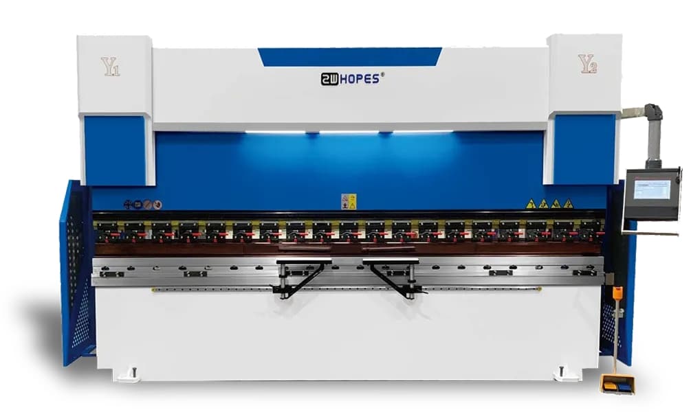 CNC press brake machines in industrial setting
